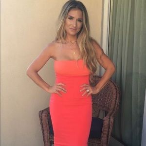 Kittenish Coral Tube Dress